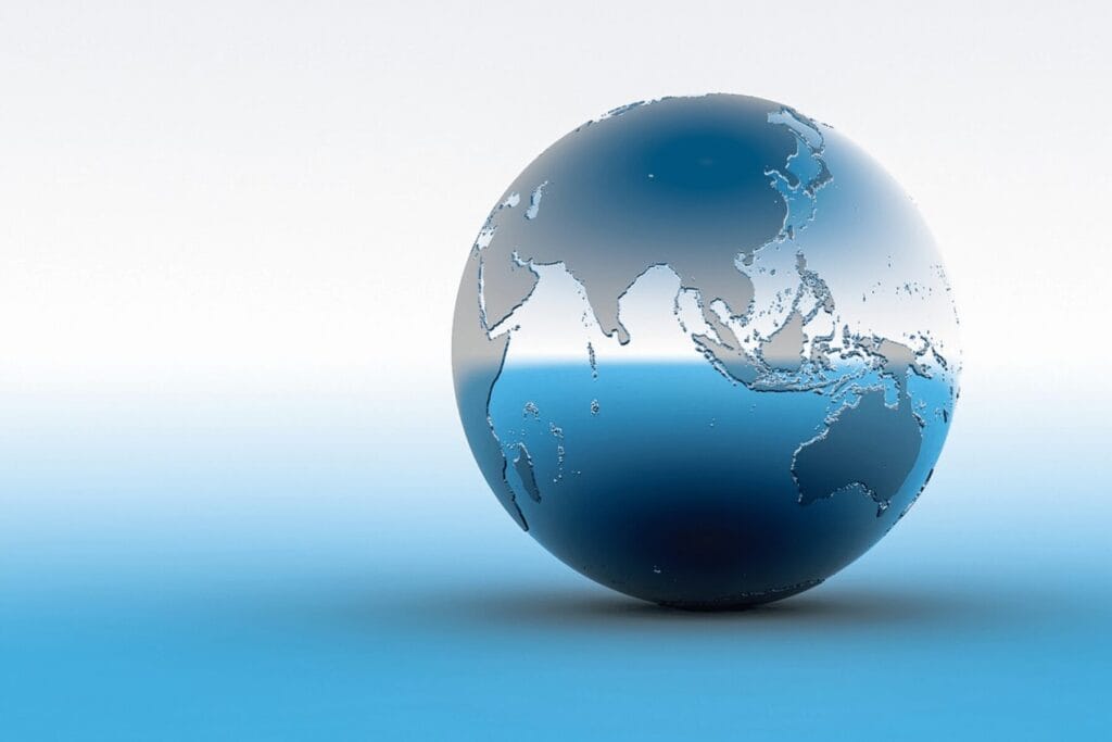 Image of world globe in blue